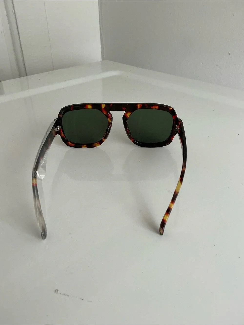 Men's Tortoiseshell Sunglasses with Green Lenses